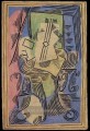 Still Leben a la guitare sur gueridon 1922 kubist Pablo Picasso